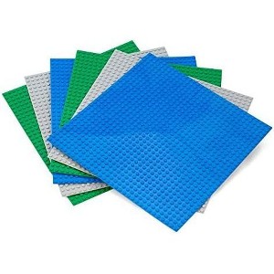 SCS Direct Bricks Building Blocks Baseplates- Large 10x10" Variety Pack w Dual Connectivity, 6 Pk Compatible w All Major Building Blocks Brands - 1 of 4