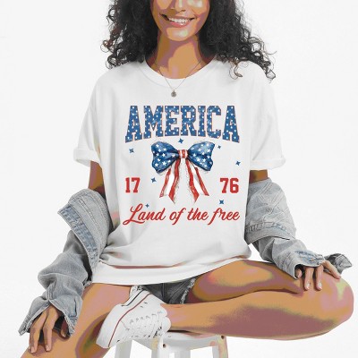 Simply Sage Market America Land of the Free Coquette Garment Dyed Tee