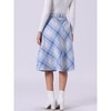 INSPIRE CHIC Women's Tartan Plaid High Waist Belted Vintage A-Line Midi Skirt - 4 of 4