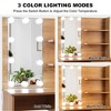 Vanity Desk Set Stool & Dressing Table with LED Lighting Mirror Drawer and Compartments Modern Wood Cosmetic Table Chest of Drawers - 3 of 4