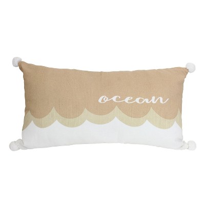 Beachcombers 22" x 12" COTTON OCEAN WAVES Throw Pillow