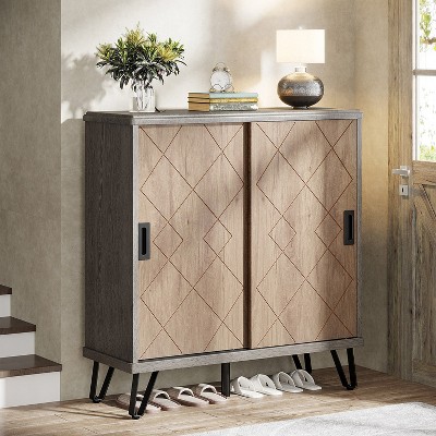 Hommoo 5-Tier Shoe Cabinet with Sliding Doors