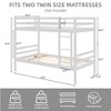 MAYEERTY Twin over Twin Bunk Bed with Ladder, Wooden Bed Frame with High Guardrail and Ladder for Kids, No Box Spring Needed, White - 4 of 4