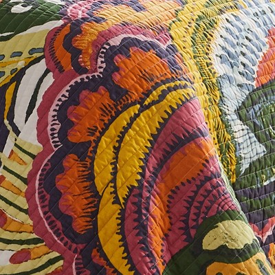 Grandiflora Multicolor Cotton King Reversible Quilt Set