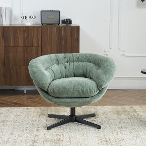 Ridstar Upholstered Modern Metal Chenille & Accent Chair with Cushion, Fluid 360 Degree Swivel For Reading, Living Room-Green - 1 of 4