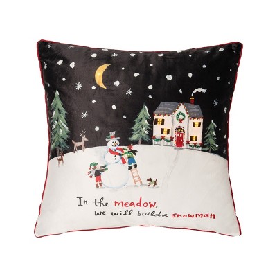 C&F Home Build A Snowman Light-Up LED 18" x 18" Throw Pillow