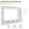 TinyHomieWall Unit Entertainment Center Bookshelves TVs up to 80 Modern TV Stand Tempered Glass Doors Living Room - 4 of 4
