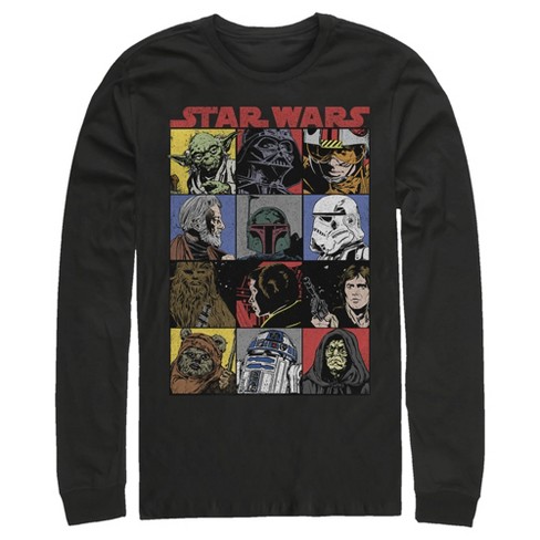 Men's Star Wars Comic Strip Cartoon Group Long Sleeve Shirt