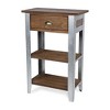 Cheung's Wooden Side Legs Galvanized Table, Brown - 3 of 4