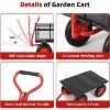 Heavy-Duty Metal Steel Garden Cart with 10-Inch Tires, 4-Side Removable Mesh, 180° Swivel Handle Utility Trolley for Gardening, Landscaping - 4 of 4