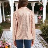 Anna-Kaci Women's Sequin Blazer Jackets Casual Sparkly Coat with Pocket - 2 of 4