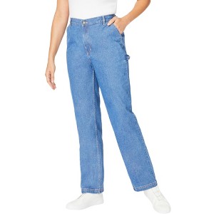 Woman Within Women's Plus Size Carpenter Denim Pant - 1 of 4