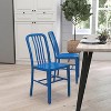 Merrick Lane Santorini 18 Inch Galvanized Steel Indoor/Outdoor Dining Chair with Slatted Back And Powder Coated Finish - 2 of 4