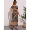 INSPIRE CHIC Women's Boho Floral Square Neck Midi Smocked Maxi Dress - 3 of 4