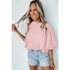 Amaryllis Women's Ruffle Sleeve Blouse Elegant Mock Neck Relaxed Fit Lightweight Versatile Chic - 4 of 4
