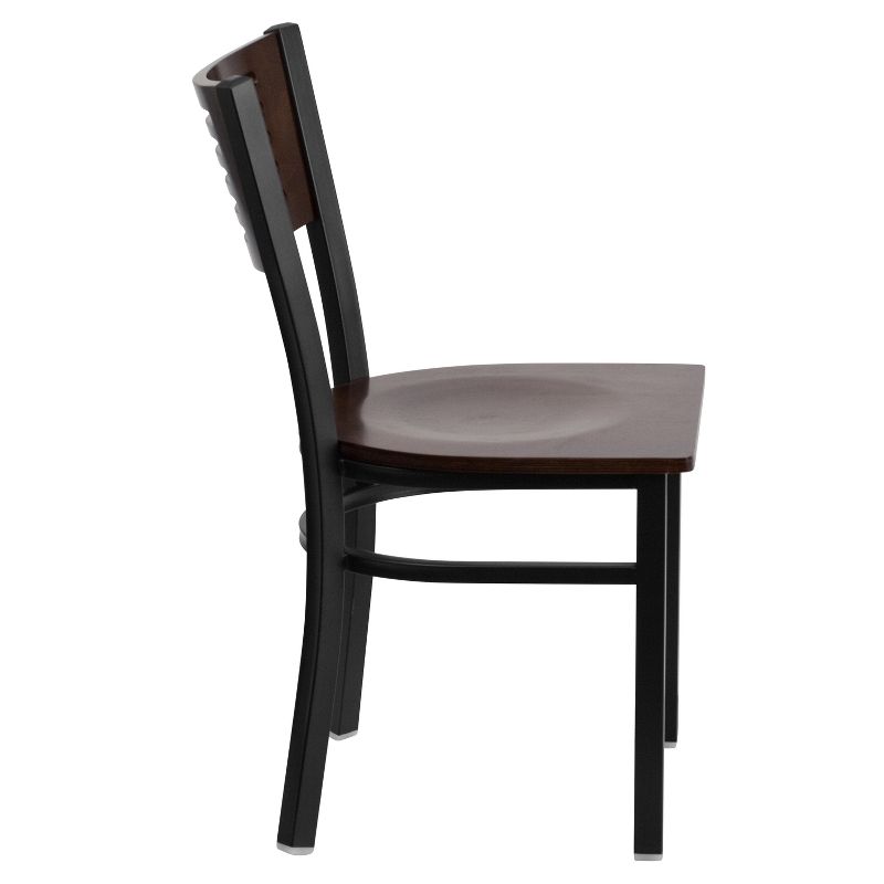 Flash Furniture Black Decorative Slat Back Metal Restaurant Chair, 5 of 8