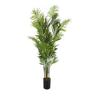 GlasFlength Artificial Plants Artificial Rubber Tree Artificial Areca Palm Tree Faux Plants for Indoor Home Decor, Green, 27.5"*27.5"*47.25" - 1 of 4