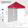 EAGLE PEAK 5x5ft Easy Setup Pop Up Canopy Tent with One Wall - 2 of 4