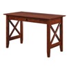 AFI 48" Solid Wood X Design Writing Desk with Drawer in Walnut - 2 of 4