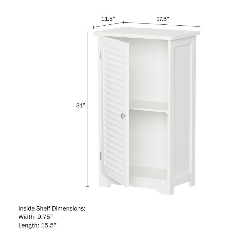 Hasting Home Bathroom Cabinet - Freestanding Storage Organizer for Towels or Laundry Room - Adjustable Shelf and Shutter Style, White, 3 of 9