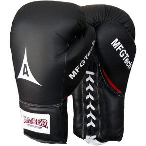 Amber Fight Gear Lace-Up Gloves – Premium Leather, Shock Protection, Sweat-Resistant & Ultra Durable for Performance. - 1 of 1