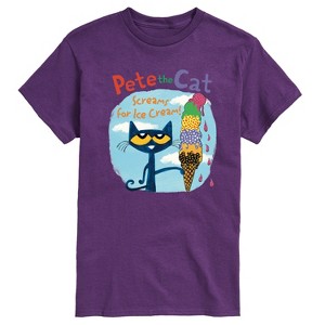 Men's - Pete the Cat - Screams For Ice Cream Short Sleeve Graphic T-Shirt - 1 of 4