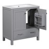 NicBex 30" Bathroom Vanity with Sink, Bathroom Cabinet Storage with 1 Functional Drawers and 1 Spacious Cabinet for Bathroom, Gray - 3 of 4