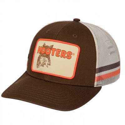 Adult Hooters Logo Retro Stripe Mesh Trucker Hat