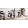 Oversart Bar Table Set with 2 Bar stools PU Soft seat with backrest, Grey, 23.62" W x 23.62" D x 35.43" H - 3 of 4