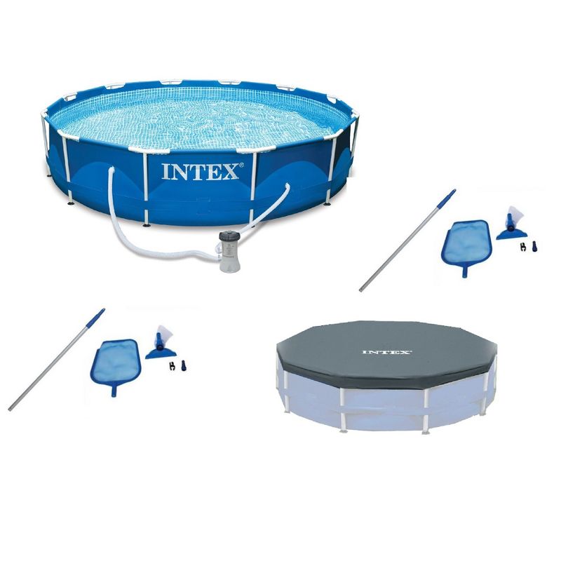 Intex 12'x30" Swimming Pool w/ Pump, Maintenance Kit (2 Pack) & 12' Pool Cover, 2 of 7