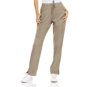 Medichic Women's Joelle 6-Pocket Stretch Cargo Straight Leg Scrub Pants - 1 of 4