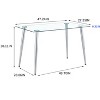 CAVINAS Dining Table Contemporary Rectangle Tempered Glass Dining Table with Metal Legs - 2 of 4