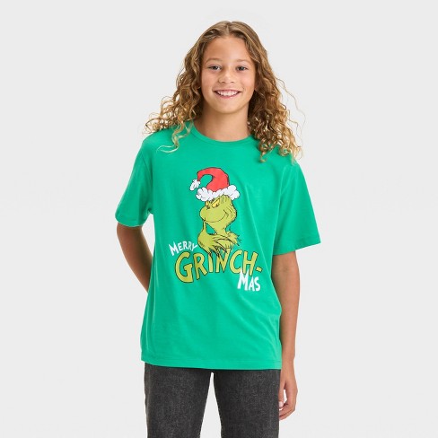 Boys Short Sleeve merry Grinchmas Graphic T shirt Art Class Green Target