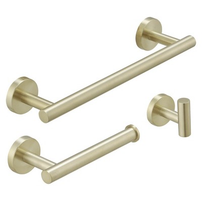BWE 3-Piece Bath Hardware Set with Towel Hook and Toilet Paper Holder and Towel Bar Wall Mount