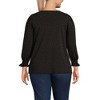 Lands' End Women's 3/4 Sleeve Lightweight Jersey Button Front Top - 3 of 3