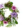 Northlight Mini Rose and Foliage Spring Wreath, Pink and Purple 8" - image 3 of 4