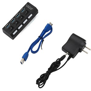Sanoxy 4 Ports Powered USB 3.0 HUB Splitter 5Gbps External AC Power Adapter - 1 of 2
