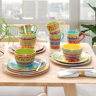 Tunisian Sunset Multicolor Ceramic 18oz Mug Set of 4