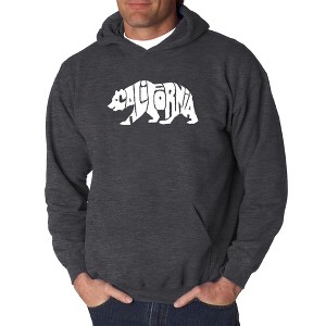 LA Pop Art Men's Word Art Hooded Sweatshirt - California Bear - 1 of 4