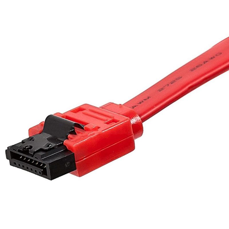 Monoprice SATA 6Gbps Straight Cable with Locking Latch - 3 Feet - Red | Compatible with SSD, CD Writer, CD Driver, SATA HDD, 3 of 4