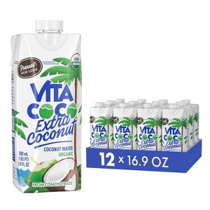 Vita Coco Organic Coconut Water, Pressed, More "Coconutty" Flavor, Natural Electrolytes, Vital Nutrients, 16.9 Fl Oz (Pack of 12) - 1 of 4