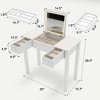 HDZNVF Multifunctional Vanity Desk with Flip-top Mirror & Storage, Makeup Table 2 Drawers & 3 Removable Organizer Boxes - 3 of 4