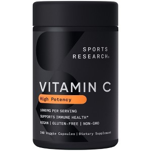 Sports Research High Potency Vitamin C, 1,000 mg, 240 Veggie Capsules - 1 of 4