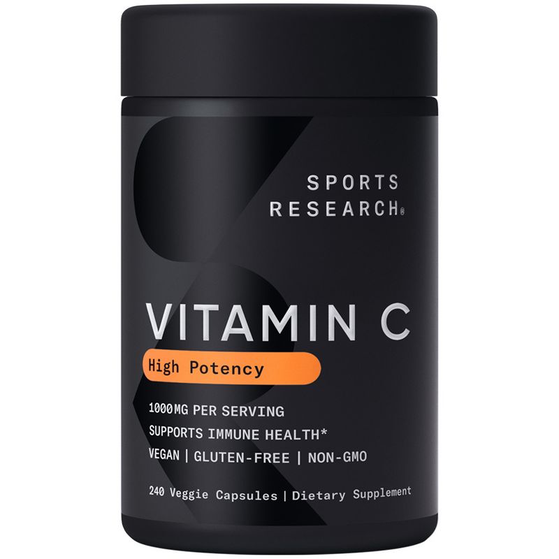 Sports Research High Potency Vitamin C, 1,000 mg, 240 Veggie Capsules, 1 of 5