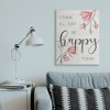 Stupell Industries Floral Just Be Happy Inspirational Quote Spring Feminine - 2 of 4