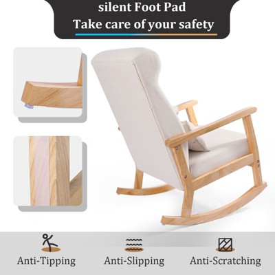 NicBex Glider Rocking Chair with Ottoman,Upholstered Nursery Rocking Chairs with High Backrest,Modern Rocking Chair,Nursing Chair for Bedroom