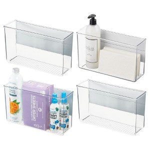 iDesign Magnetic Organizer Bins for Laundry Room  - Set of 4 - Clear - 1 of 4