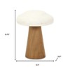 HomeRoots 7" Brown And White Wood Hand Painted Mushroom Tabletop Sculpture - 3 of 4