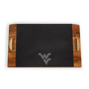 NCAA West Virginia Mountaineers Covina Acacia Wood and Slate Black with Gold Accents Serving Tray - 1 of 4