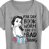 Women's - Disney - Belle Bookworm Isn't Bad Short Sleeve Graphic T-Shirt - 2 of 4